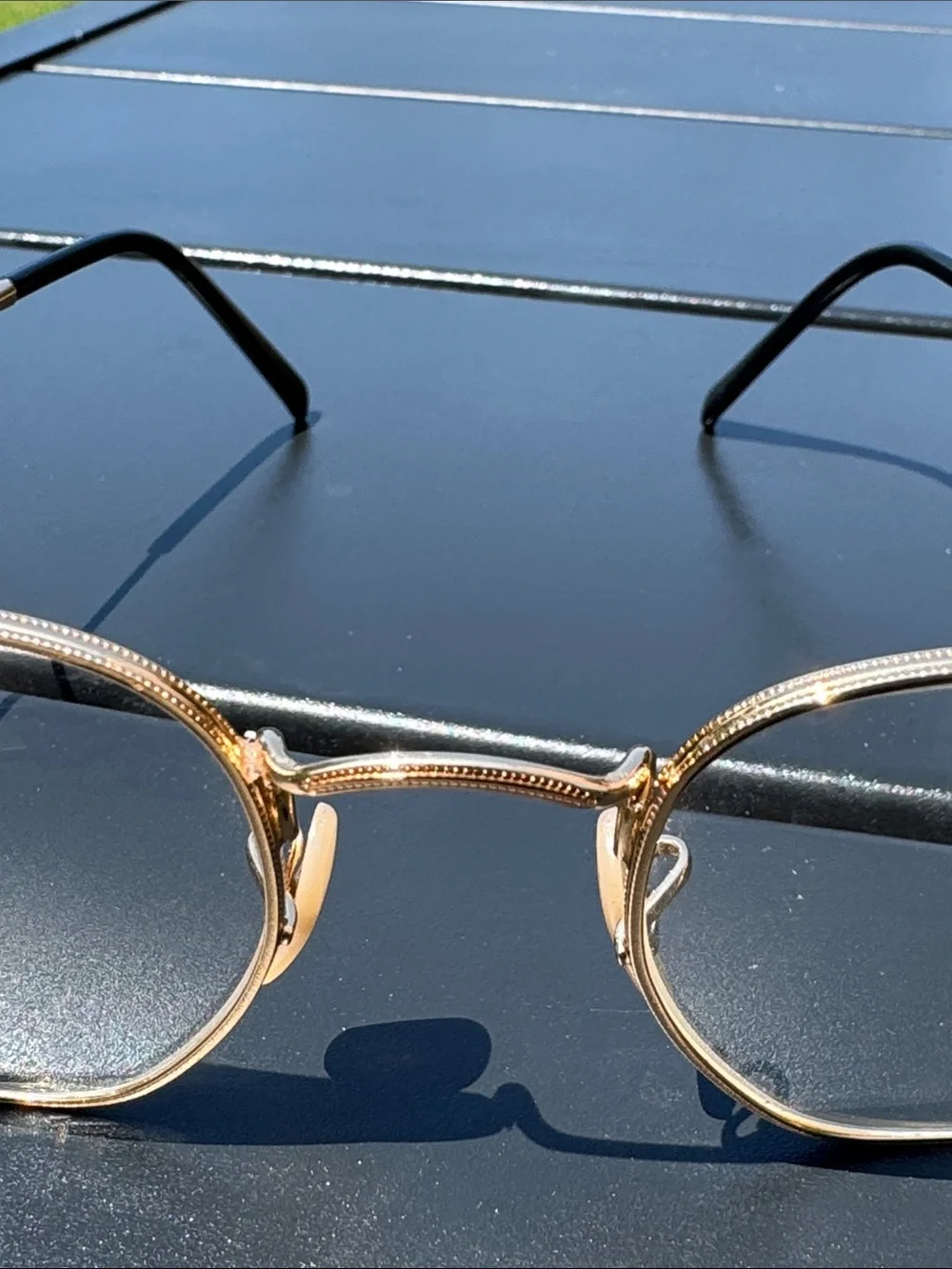 Ray-Ban Gold Women's Hexagon Glasses with Brown Case